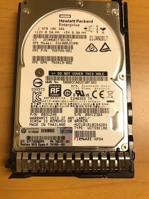 791034-B21 791055-001 HPE 1,8 TB 10K RPM 12 Gb/s Disco Rigido SAS - Foto 4