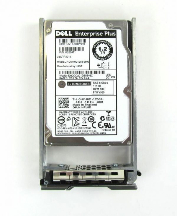 Dell EqualLogic HFJ8D-EQL 1.2TB 10K SAS 2.5" 6Gbps Hard Drive | HUC101212CSS600 | Refurbished