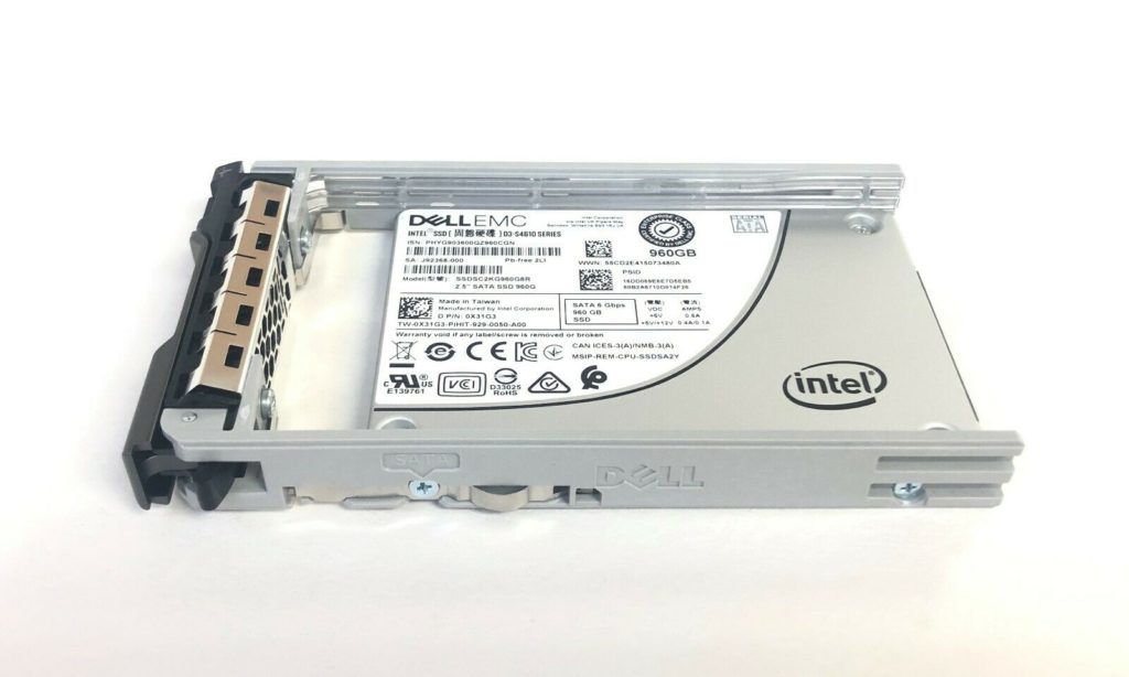 Dell 960GB Intel S4610 SATA SSD With Tray – 2.5" Internal Solid State Drive For Servers